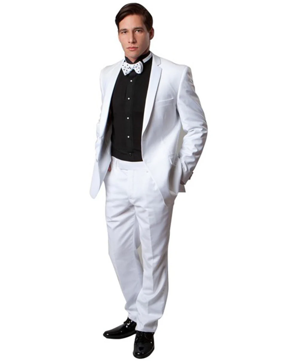 White Prom Suit - White Prom Tuxedo Suits - White Wedding Tuxedo Slim Fit by PROMTUXEDO