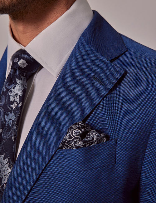 Mens Linen Suit For Beach Wedding - Summer Suit in Royal Blue Slim Fit - Men's Tuxedo USA