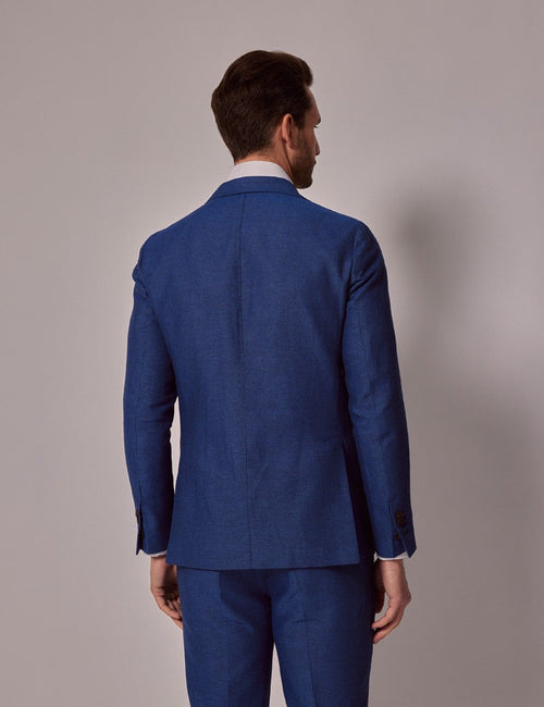 Mens Linen Suit For Beach Wedding - Summer Suit in Royal Blue Slim Fit - Men's Tuxedo USA