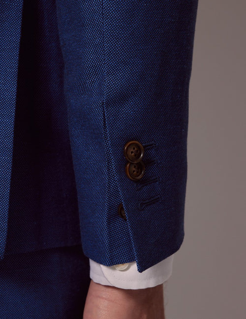 Mens Linen Suit For Beach Wedding - Summer Suit in Royal Blue Slim Fit - Men's Tuxedo USA