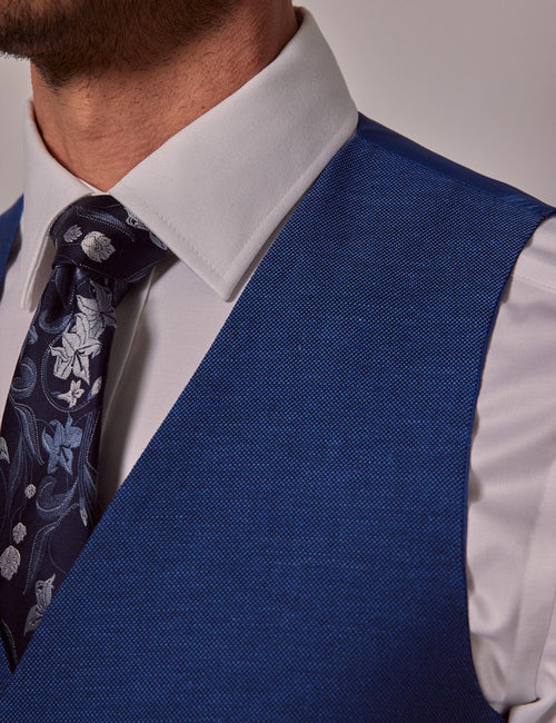 Mens Linen Suit For Beach Wedding - Summer Suit in Royal Blue Slim Fit - Men's Tuxedo USA