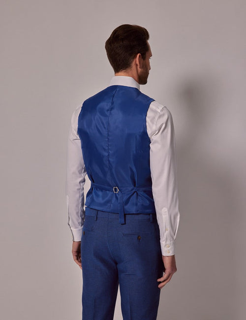 Mens Linen Suit For Beach Wedding - Summer Suit in Royal Blue Slim Fit - Men's Tuxedo USA