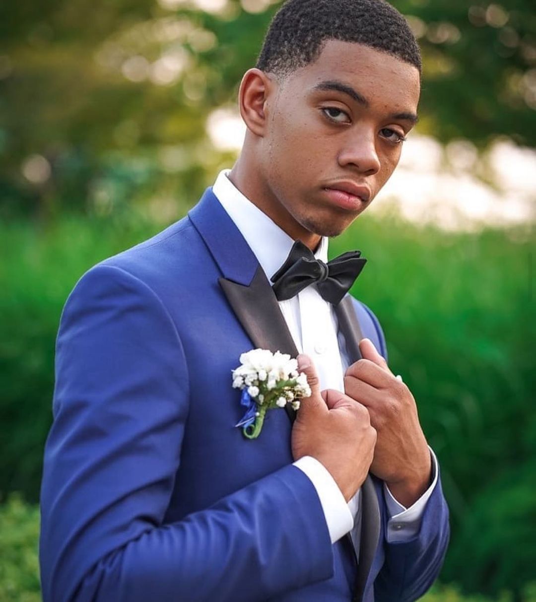 Blue prom tuxedo