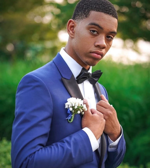 Blue prom tuxedo