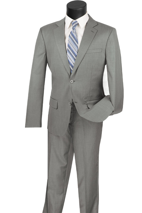 Mens 2 Button Modern Fit Textured Wool Suit in Khaki by Vinci