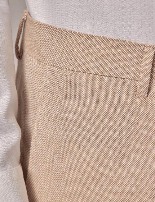Mens Linen Suit For Beach Wedding - Summer Slim Suit in Stone - Men's Tuxedo USA