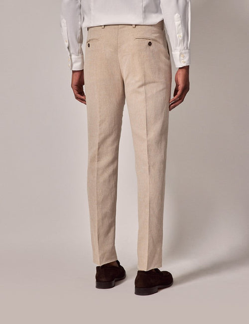 Mens Linen Suit For Beach Wedding - Summer Slim Suit in Stone - Men's Tuxedo USA