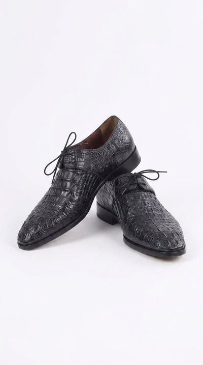 Men’s Navy Exotic Leather Loafers, Alligator Texture Formal Dress Shoes