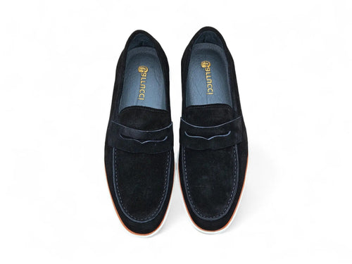 Carrucci Supple Suede Penny Loafer with Sporty Sole