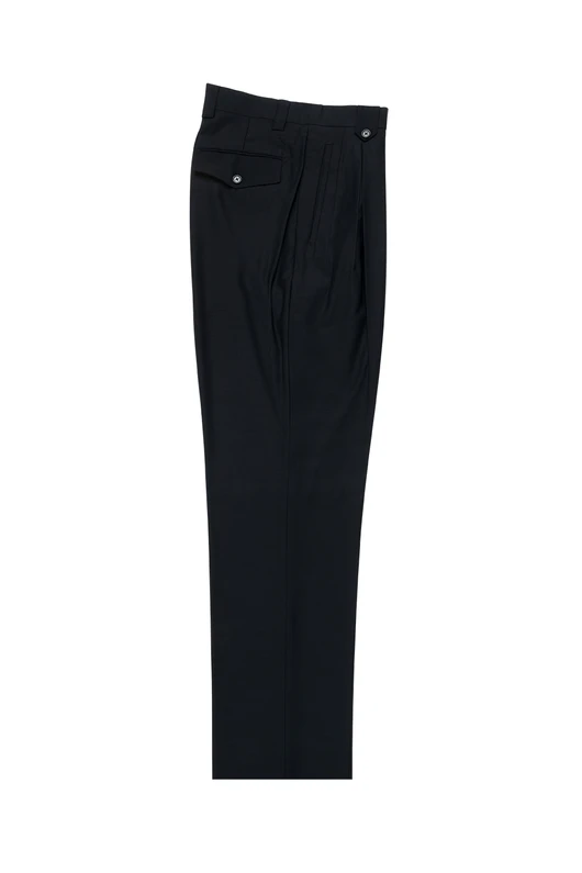 Tiglio Luxe Navy Wide Leg, Pure Wool Dress Pants 2576 TIG1002