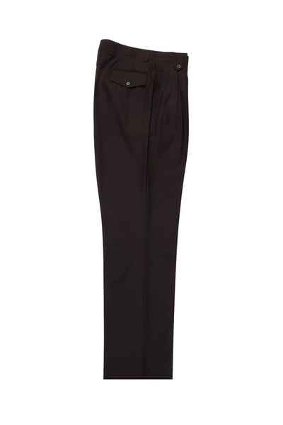 Tiglio Luxe Brown Wide Leg, Pure Wool Dress Pants 2576 TIG1003
