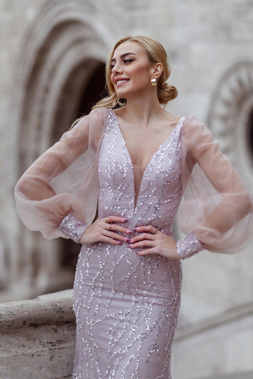 Tina Holly TK209 Wedding Prom Mermaid Beaded Evening Lace Dress