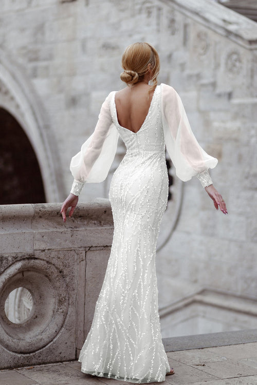 Tina Holly TK209 Wedding Prom Mermaid Beaded Evening Lace Dress