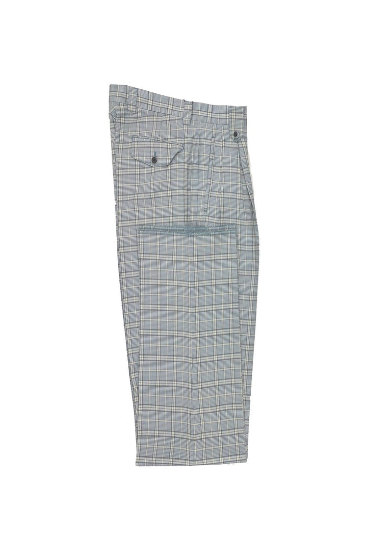 Tiglio Luxe Light Blue Houndstooth with White Windowpane Wide Leg Wool Dress Pant 2576 CT552161 – SuitUSA