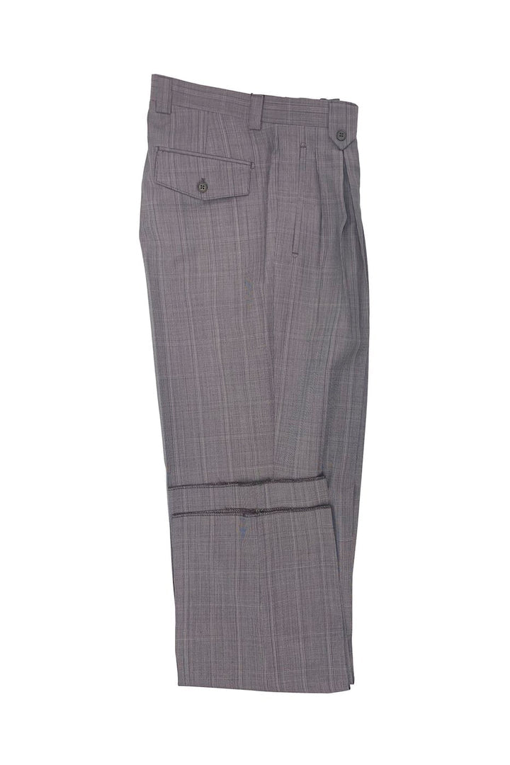 Tiglio Luxe Mauve Windowpane Wide Leg Wool Dress Pants 2576 TLS20060/6