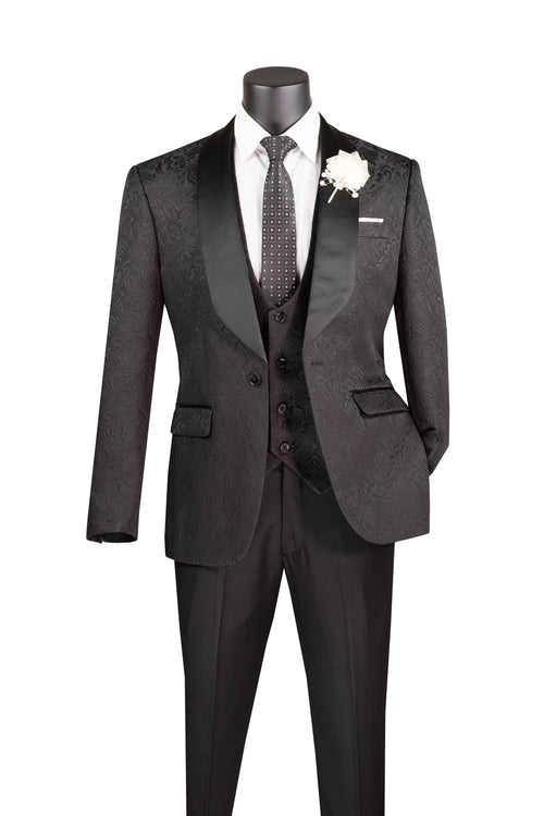 Slim Fit Shiny Sharkskin Men's 2 Piece Suit in Red by Vinci