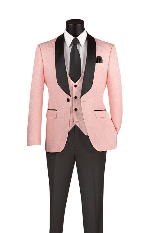 Slim Fit Men's Suit 2 Piece 2 Button in White by Vinci