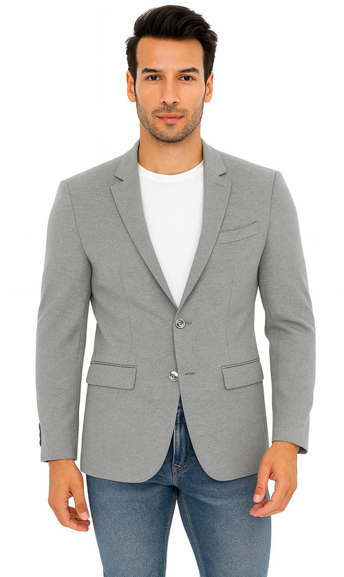 Tazio Men's Slim-Fit Ultra Stretch Travel Blazer - Light Grey
