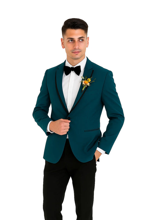 Teal prom tuxedo