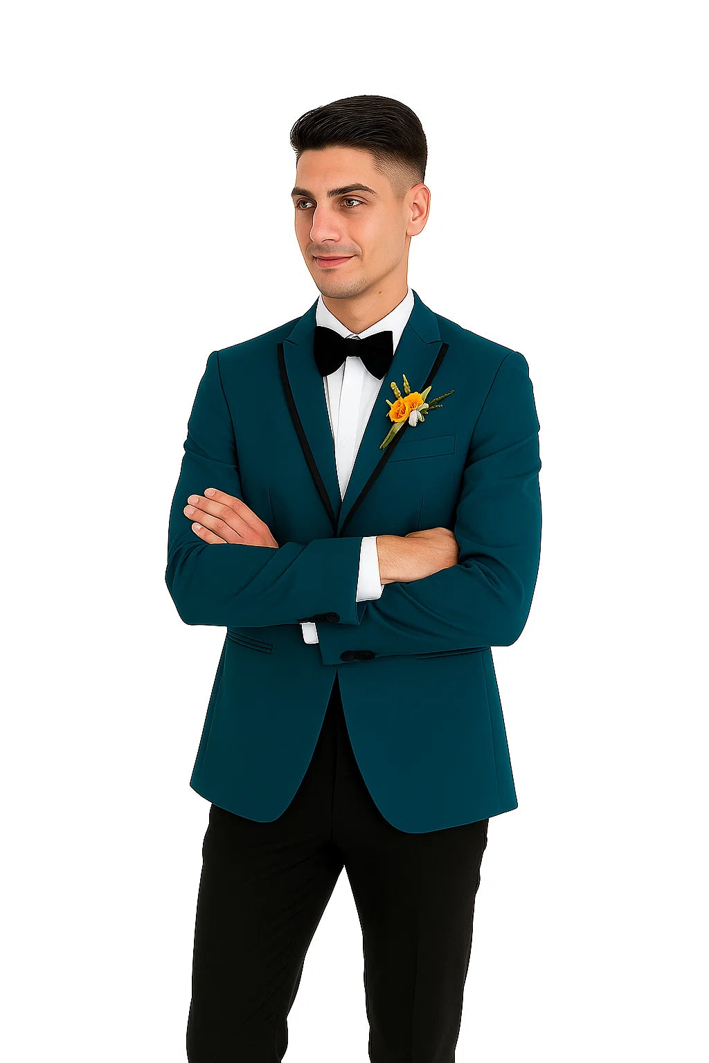 Teal prom tuxedo