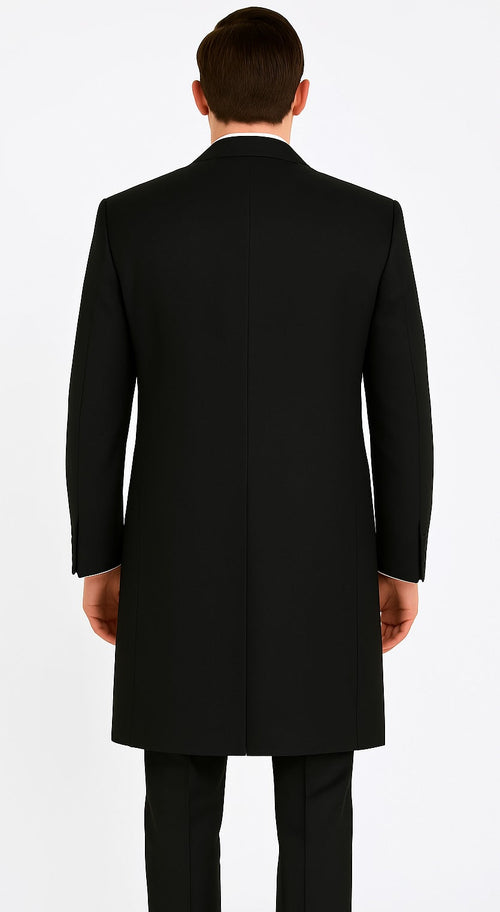 Three Quarters Length Men's Dress Coat 3/4 Length Men's Car Coat In Feel Charcoal Men's Overcoat by USA Men's Outlet