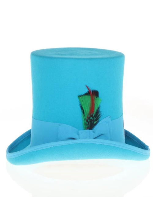 Victorian Steampunk Top Hat - 1800 19th Century - Dressy Loden Felt Top Turquoise Hat USA Men's Outlet