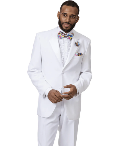 White Prom Suit - White Prom Tuxedo Suits - White Wedding Lapel Tuxedo by PROMTUXEDO