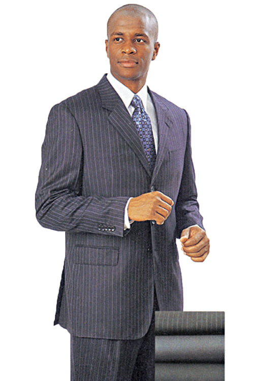 3 Button Mens 100% Wool Classic Fit Suit in Charcoal Grey by Fortino Landiin
