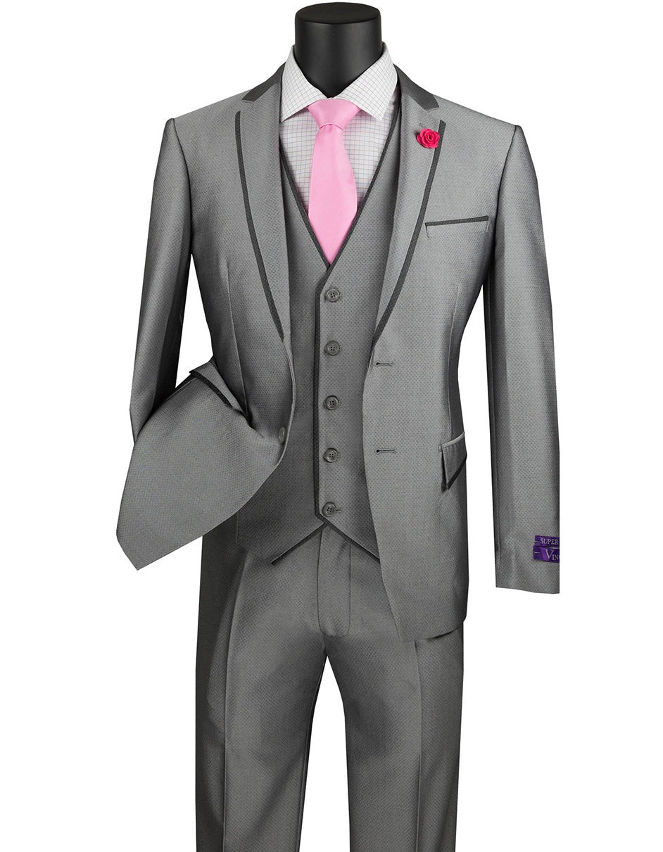 Designer Gray Prom Tuxedo - Grey Wedding Suit