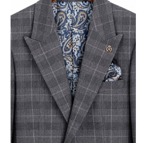 Grey Glen Plaid 3-piece slim fit suit - additional view