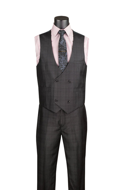Morgan Collection - Regular Fit 3 Piece 2 Button Heather Gray Vinci