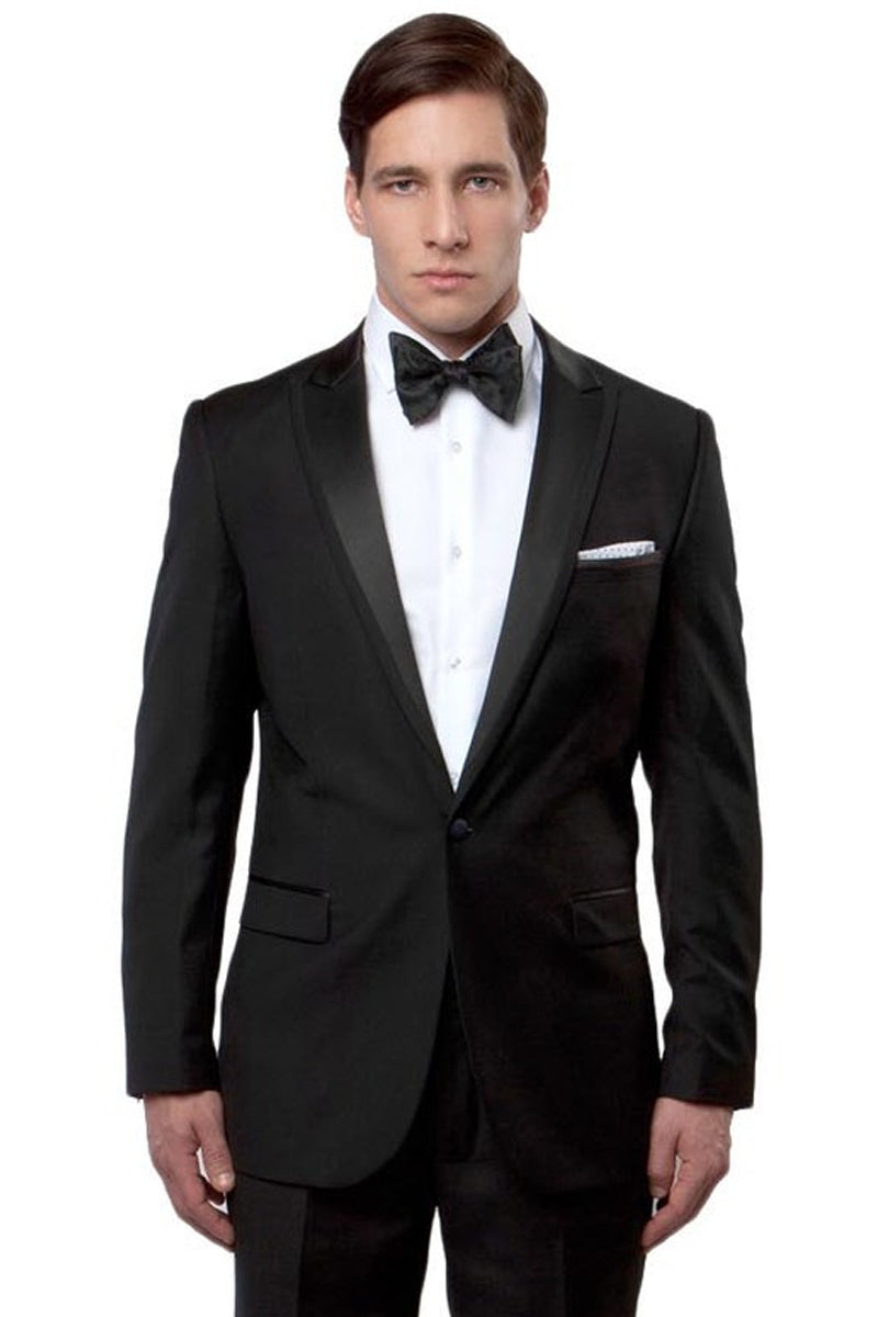 Men's Slim Fit Satin Peak Lapel Tuxedo