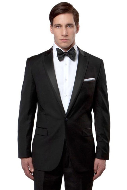 Men's Slim Fit Satin Peak Lapel Tuxedo