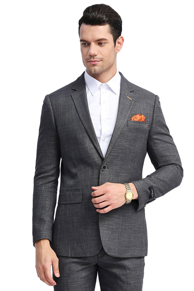 Men's Slim Fit Summer Sport Coat in Charcoal Grey