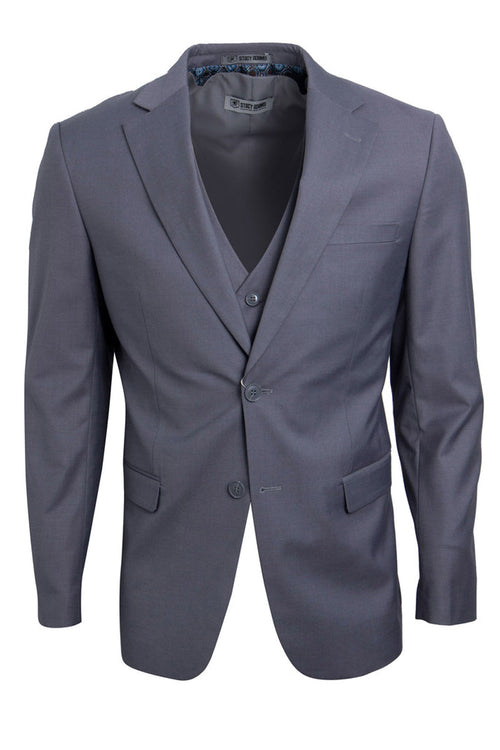 Men's Medium Grey Vested Stacy Adams 2-Button Suit