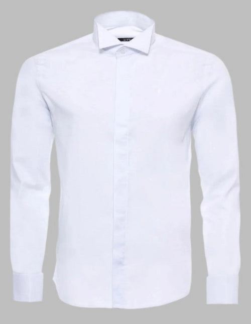 White Plain Stand Collar Formal Tuxedo Shirt by USA Men's Outlet