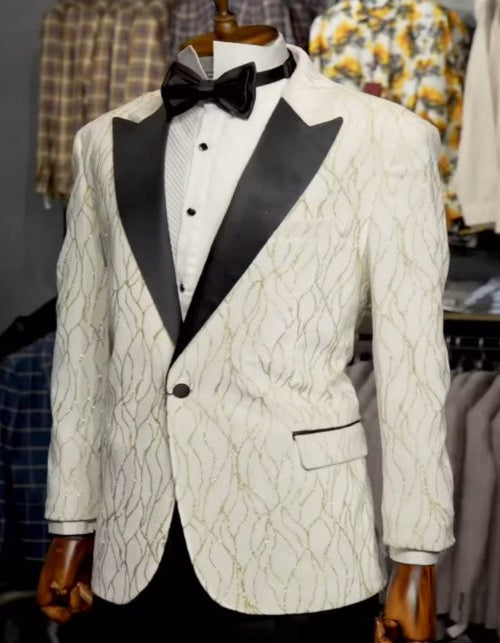 Mardi Gras Tuxeod Dinner Jacket in Green - White - Black - Purple - Red and Gold by USA Men's Outlet