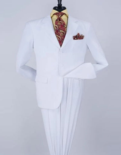 Pleated Suit - Mens Suits With Pleated Pant - Regular Fit Suit - White Suit - Men's Tuxedo USA