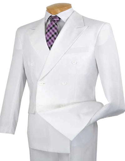Pleated Suit - Mens Suits With Pleated Pant - Regular Fit Suit - White Poplin Suit - Men's Tuxedo USA