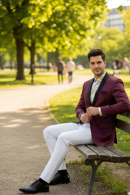 Wine Tuxedo Jacket