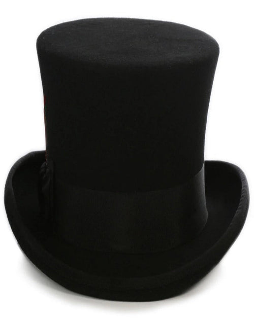 Black Dress Hat 1920s Fedora Style - Men's Tall 100% Wool Dress Top Hat in Black at USA Men's Outlet
