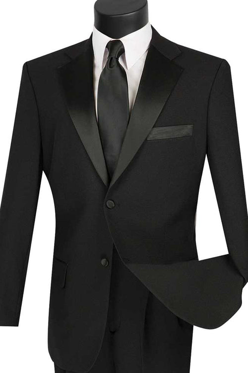 Men's Grey Classic 2-Button Poplin Tuxedo by Vinci