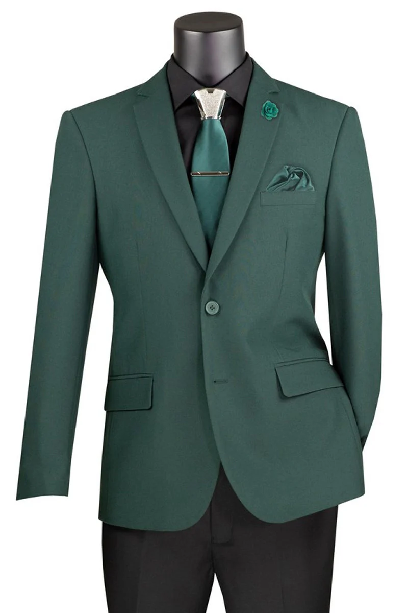 Hunter Green Poplin Sport Coat for Men β Sharp Slim Fit Club Blazer