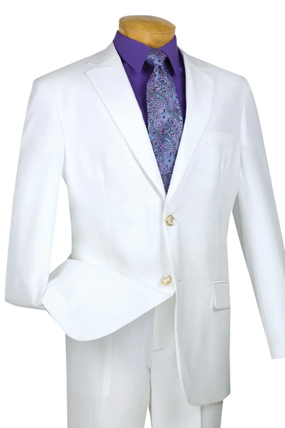 Elegant White Slim Fit Blazer for Men β Lightweight Poplin Sport Coat