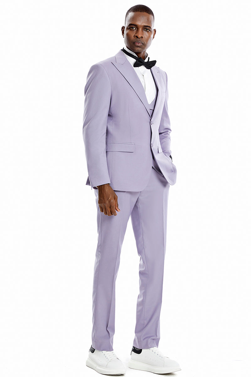 Men's Tan Slim Fit Wedding Suit by Tazio Suits