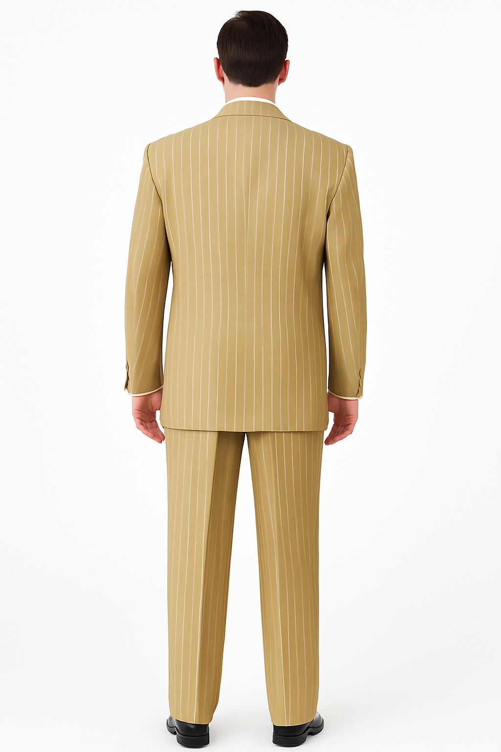 Beige Pinstripe Party Suit - Classic 3-Piece Men’s Outfit by USA Men's Outlet