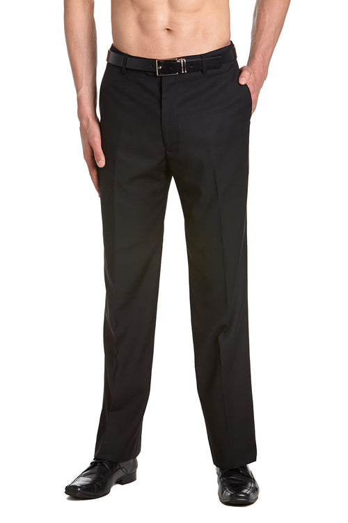 Mens Tuxedo Dress Pants Flat Front Satin Band Mens Tux Pant Trousers - Black with Gold Stripe