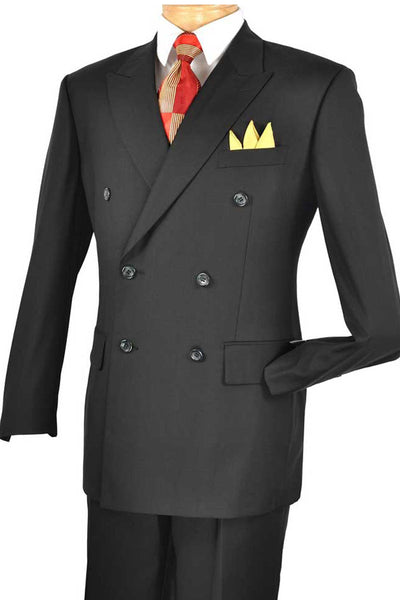 Men's Classic Double Breasted Suit in Black