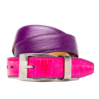 Marco Di Milano Alessio Pink/Purple Leather Belt Loafer