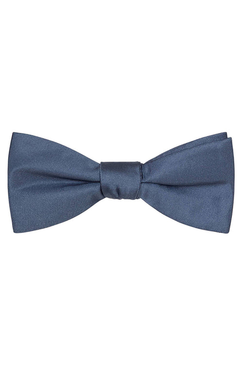 Dusty Blue Solid Satin Silk Bow Tie Allure Men